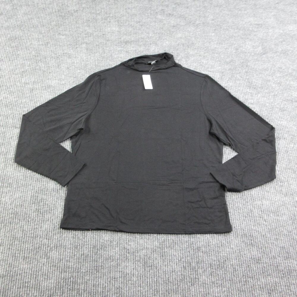 Banana Republic Shirt Mens XL Black Mock Neck Pullover Lightweight Stretch NWT